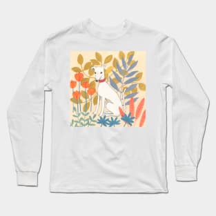 Lurcher in a garden Long Sleeve T-Shirt